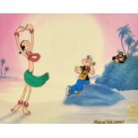 Myron Waldman (1908-2006), 'Dancing on the Beach', a Popeye cartoon cel, mixed technique, hand