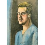 20th Century French School, an indistinctly signed watercolour study of a young man, dated 1960,