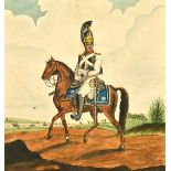 L. Allport (19th Century) British, A Cavalryman on his horse, watercolour, signed, 10" x 9.5", (