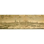 After F.B. Werner, An antique panoramic engraving of Nurnberg, 15.5" x 43".