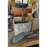 Various gardening and other tools.