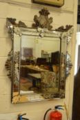 A Venetian cut-glass pier mirror.