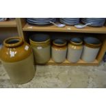 Stoneware jars.