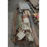 A pair of panelled doors and a quantity of architectural timber.