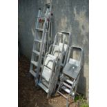 Aluminium step ladders.