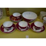 Eleven piece of Russian tea ware.