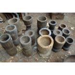 A quantity of Indian turned wood mortars.