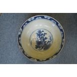 A large Japanese blue and white bowl.