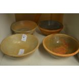 Four Chinese terracotta bowls.