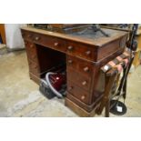 A Victorian mahogany pedestal desk (AF).