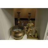 Decorative brass items.