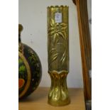 Trench art, a large brass shell converted to a vase.