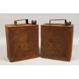 TWO EARLY MOTORING PETROL CANS