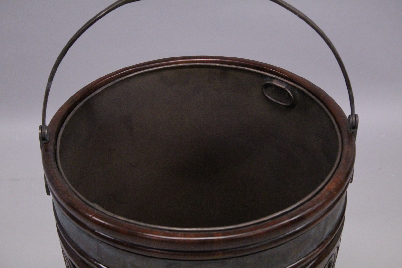 A LARGE POSSIBLY IRISH, MAHOGANY PEAT BUCKET. 2ft 2ins high. - Image 2 of 5