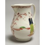 A JOHN PENNINGTON SPARROW BEAK JUG painted with two Oriental figures.