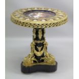 A VERY GOOD FRENCH SEVRES MANNER GILT CENTRE TABLE the top with a large portrait porcelain panel and