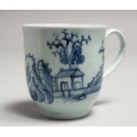 A CHAFFERS LIVERPOOL COFFEE CUP painted with an unusual version of the Triffid pattern.