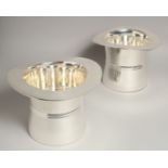 A PAIR OF TOP HAT PLATED COOLERS.