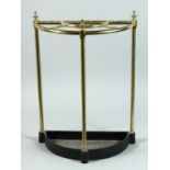 A GOOD VICTORIAN BRASS AND IRON 'D' END STICK STAND 2ft high.