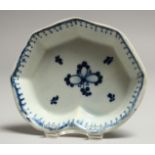 A RARE JAMES PENNINGTON SPOON TRAY OR PICKLE DISH painted with flowers and a line and loop border in