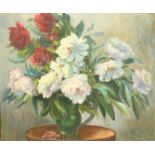 20th Century French School, a still life of mixed flowers, oil on canvas, indistinctly signed, 23.5"