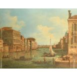 20th Century School, gondolas crossing on a Venetian canal, oil on panel, indistinctly signed, 15.
