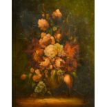 20th Century French School, a pair of still life paintings of mixed flowers, oil on canvas,