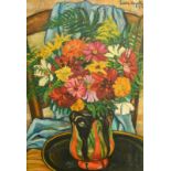 Pierre Noyelle, circa 1947, a still life of colourful flowers, oil on panel, signed, 21.5" x 15.