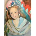 S. Guyonnet, a fauvist style portrait of a lady, oil on canvas laid down, signed, 24" x 18" (61 x