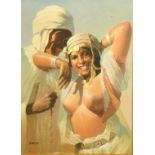 Garcia, an Arab gentleman with a female companion, oil on panel, signed, 15.75" x 11.75" (40 x