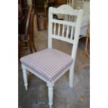 A painted dining chair.