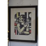 Cubist School, colour print of a sailor.