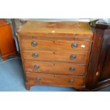 A 19th century mahogany four drawer chest with brushing slide.