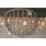 An old wrought iron hay manger.