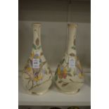 A pair of Gouda Holland bottle vases.