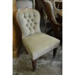 A Victorian button upholstered bedroom chair.