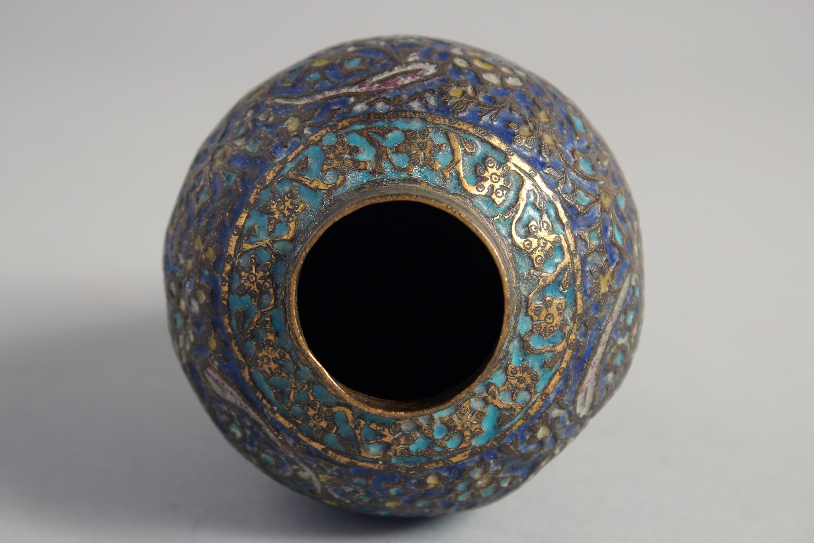 A 19TH CENTURY INDIAN KASHMIRI ENAMELLED GILDED PETAL FORM BOWL, 11cm diameter, together with a - Image 8 of 9