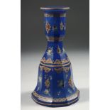 A 19TH CENTURY ENAMELLED BOHEMIAN GLASS HUQQA BASE FOR THE OTTOMAN MARKET, 25.5cm high.