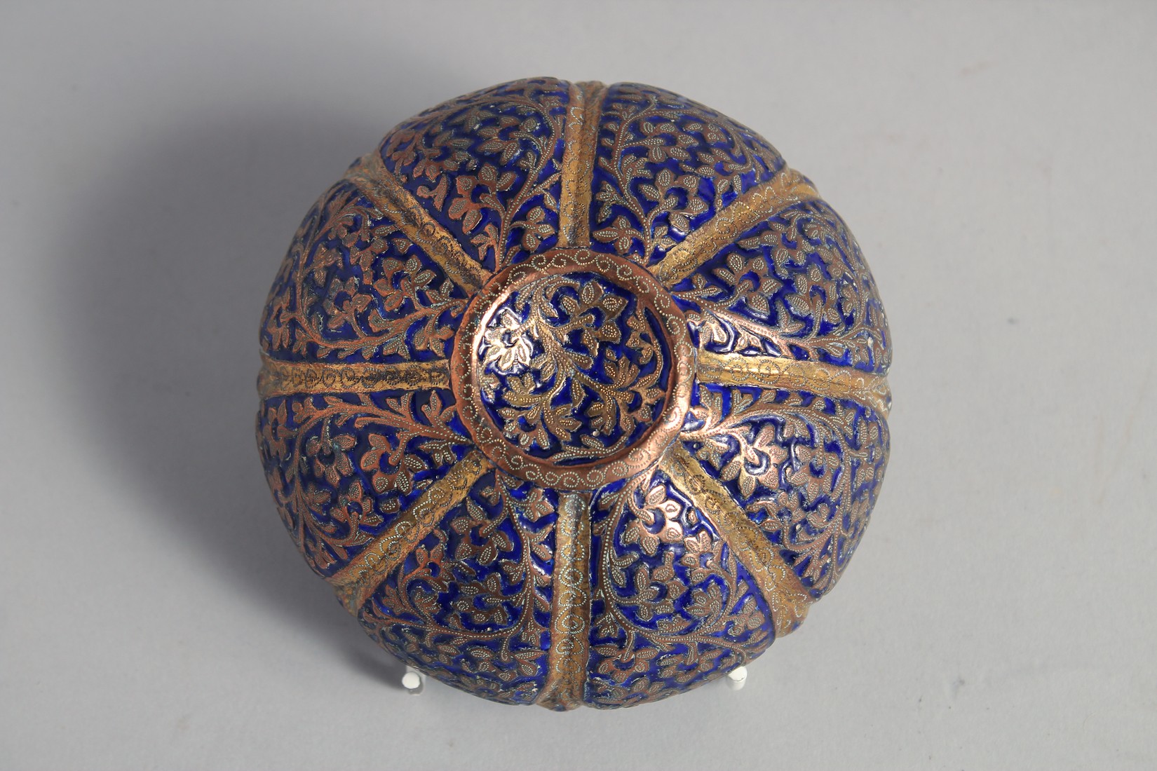 A 19TH CENTURY INDIAN KASHMIRI ENAMELLED GILDED PETAL FORM BOWL, 11cm diameter, together with a - Image 5 of 9