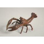 A JAPANESE BRONZE CRAYFISH. 3.5ins long.