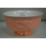An unusual Chinese pink ground porcelain bowl.