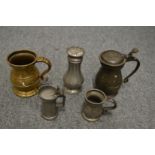 Various pewter measures etc.