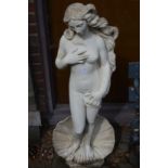 A good large composite garden ornament modelled as The Birth of Venus after Botticelli.