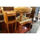 Two stools and a small occasional table.