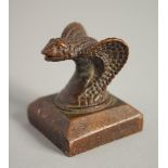 A JAPANESE BRONZE SNAKE SEAL.