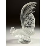 A GOOD LALIQUE COCKEREL Signed, Lalique, France.