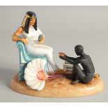 A ROYAL DOULTON PORCELAIN GROUP "CLEOPATRA" No. HN 2865, no. 300 of 750 in original box.