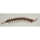 A JAPANESE BRONZE ARTICULATED CENTIPEDE. 6ins long.