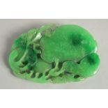 A CHINESE CARVED LARGE JADE PENDANT. 3ins.