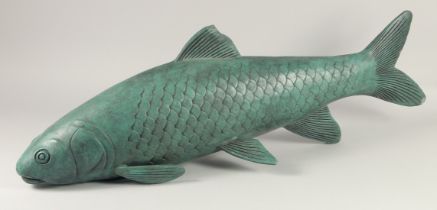 A LARGE CHINESE BRONZE FISH.